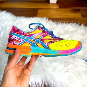 Women’s ASICS Running Shoes Neon Rainbow Size 7